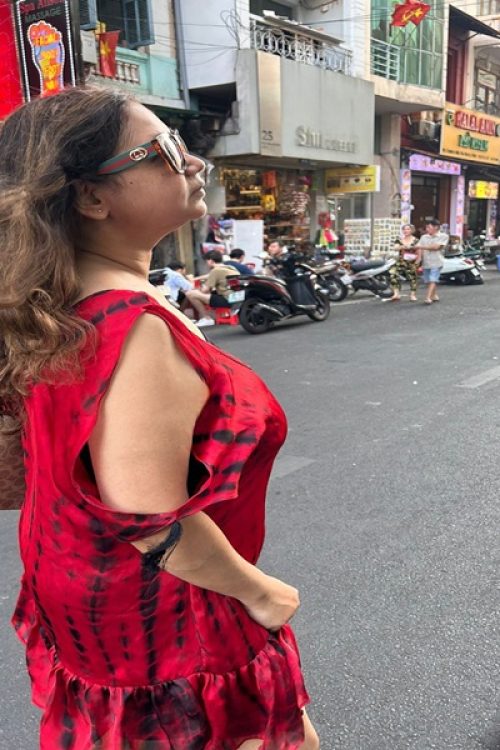 Red Shibori Dress